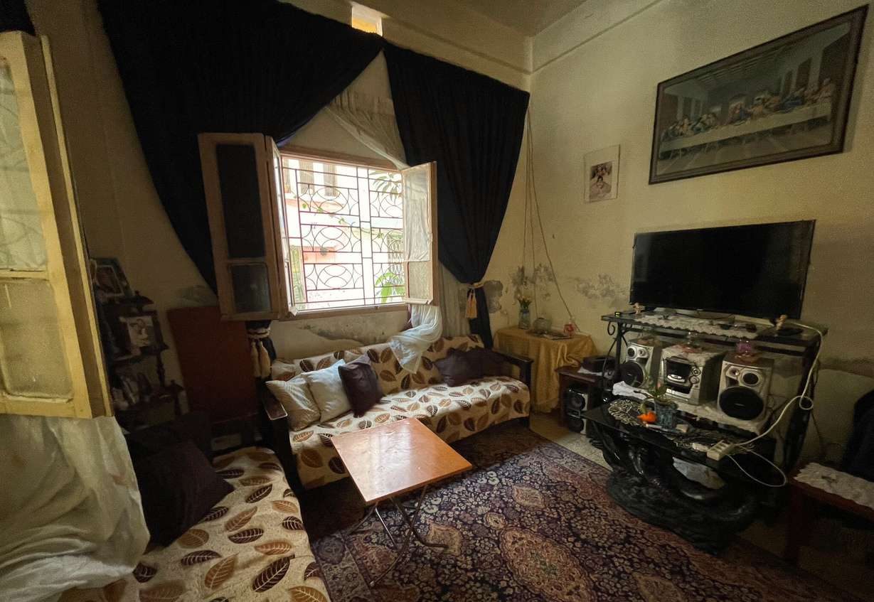 A modest living room in Beirut